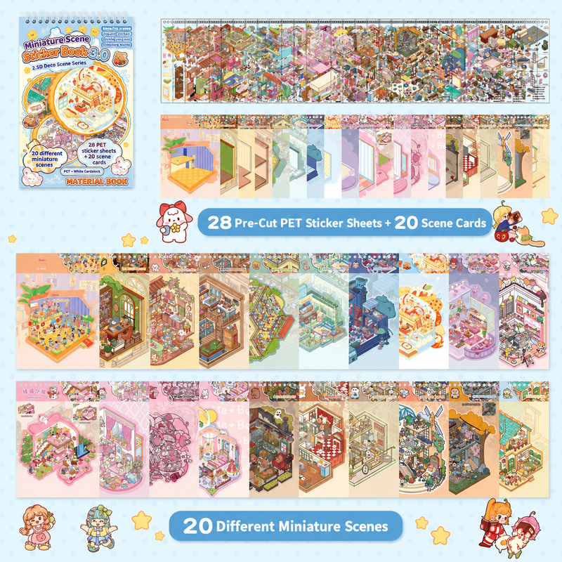 Zhanmu 2.5D Deco Scene Sticker Book Ver.3