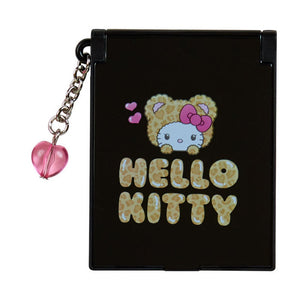 Black pouch with Hello Kitty design featuring a bear character and 'Hello Kitty' text on a white background.