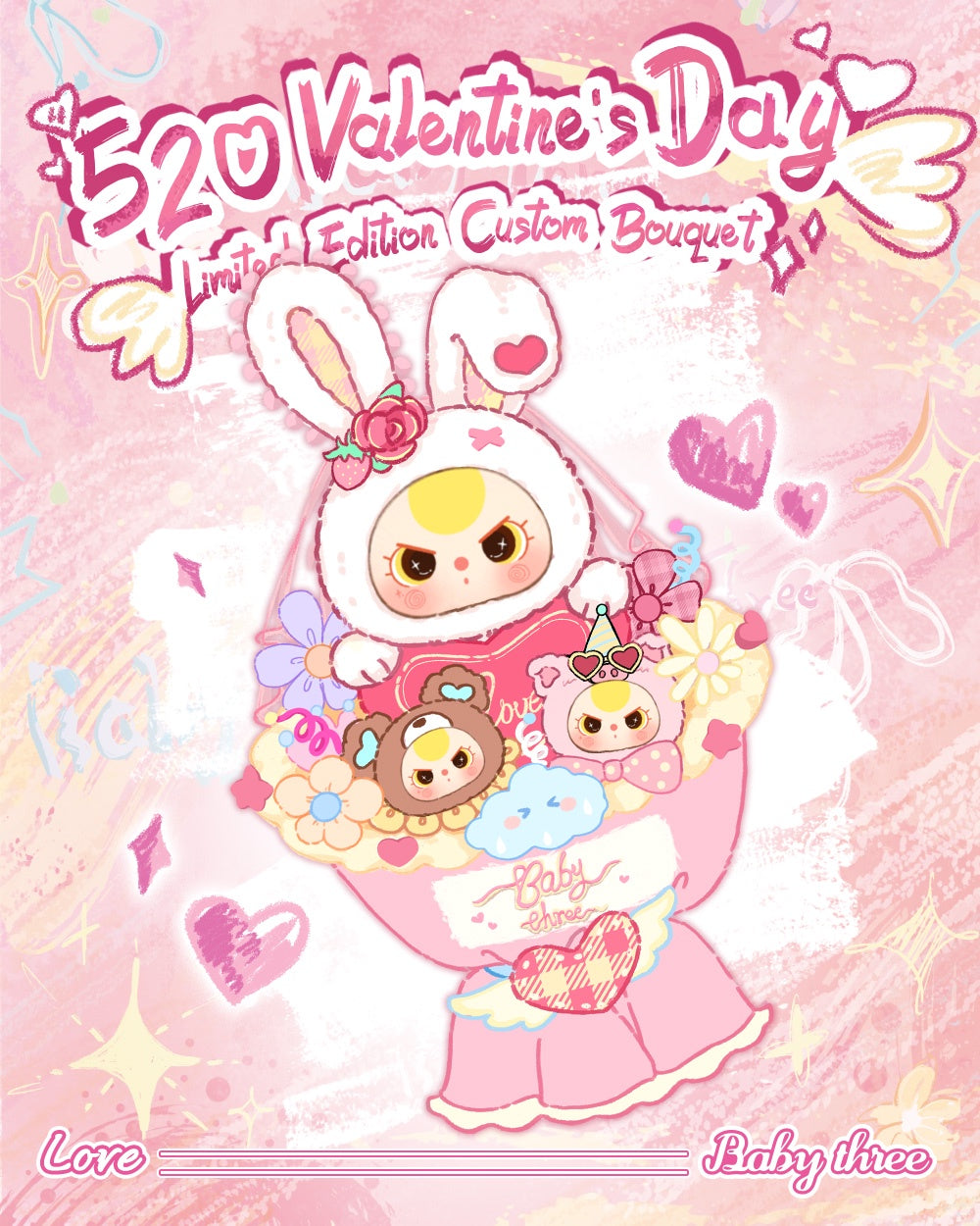 Baby Three Limited Edition Flowers Bouquet