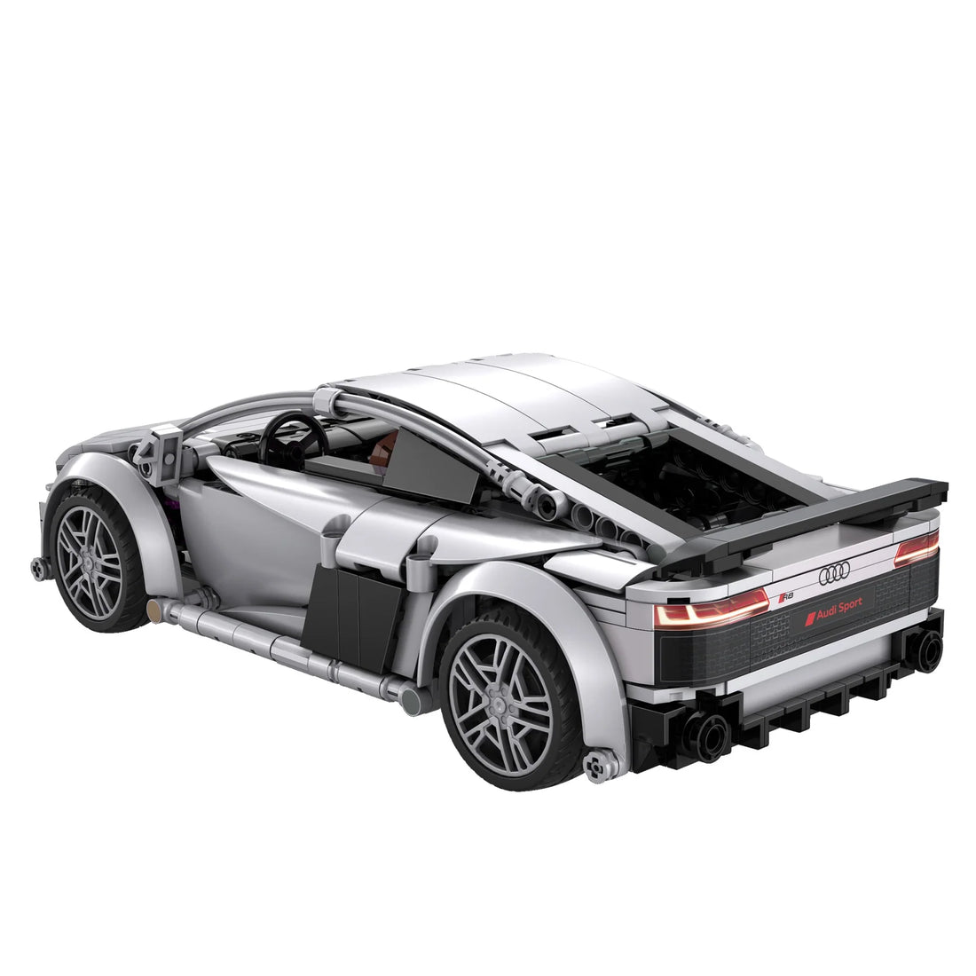 CaDA 1:14 Audi R8 Coupe Car Dual Control RC Brick Model Kits, image 5