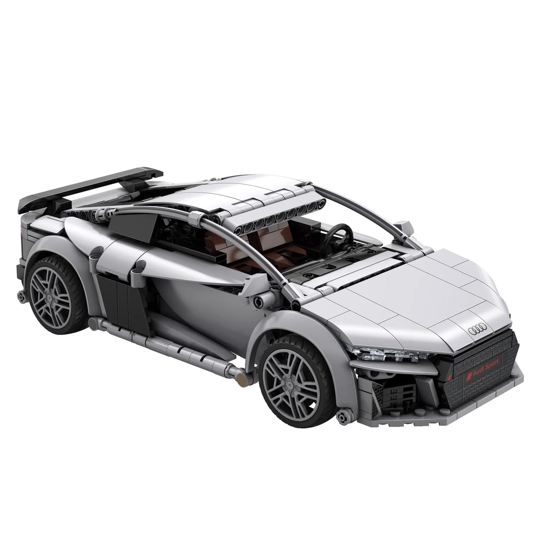 CaDA 1:14 Audi R8 Coupe Car Dual Control RC Brick Model Kits, image 6