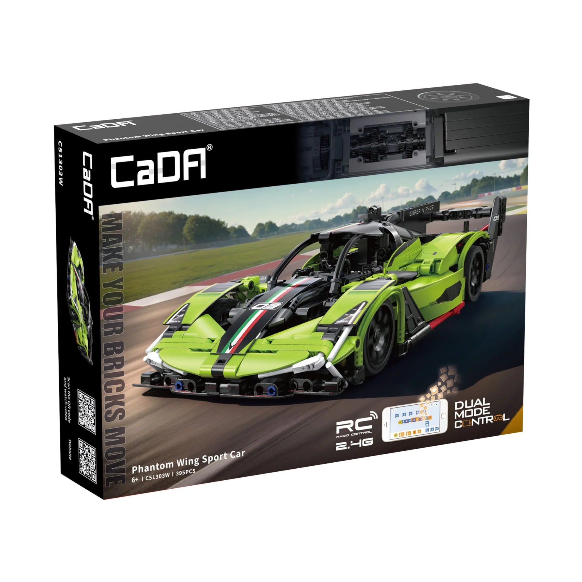 CaDA 1:14 Fantasy Wing Sport Car Motorised Brick Model Kits