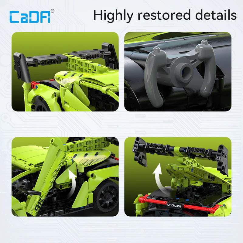 CaDA 1:14 Lamborghini Veneno Phantom Ghost Brick Model Kits highly restored details showcasing precision engineering.