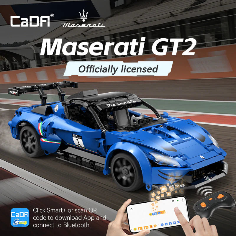 CaDA 1:14 Maserati GT2 Racing Car Dual Control RC Brick Model Kits, image 4