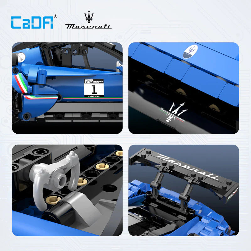 CaDA 1:14 Maserati GT2 Racing Car Dual Control RC Brick Model Kits, image 7