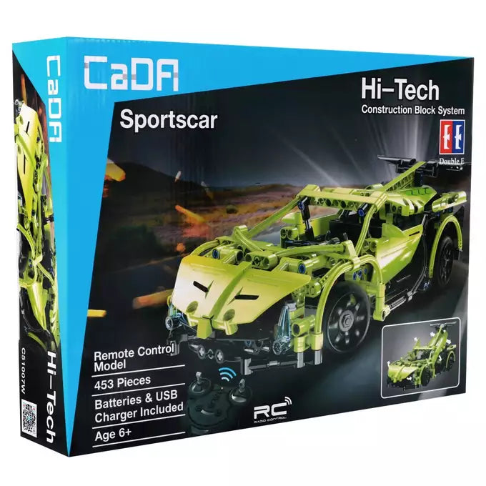 CaDA 1:14 Red Storm Super Car Dual Control RC Brick Model Kits