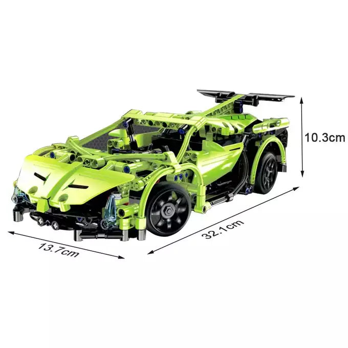 CaDA 1:14 Red Storm Super Car Dual Control RC Brick Model Kits, image 3