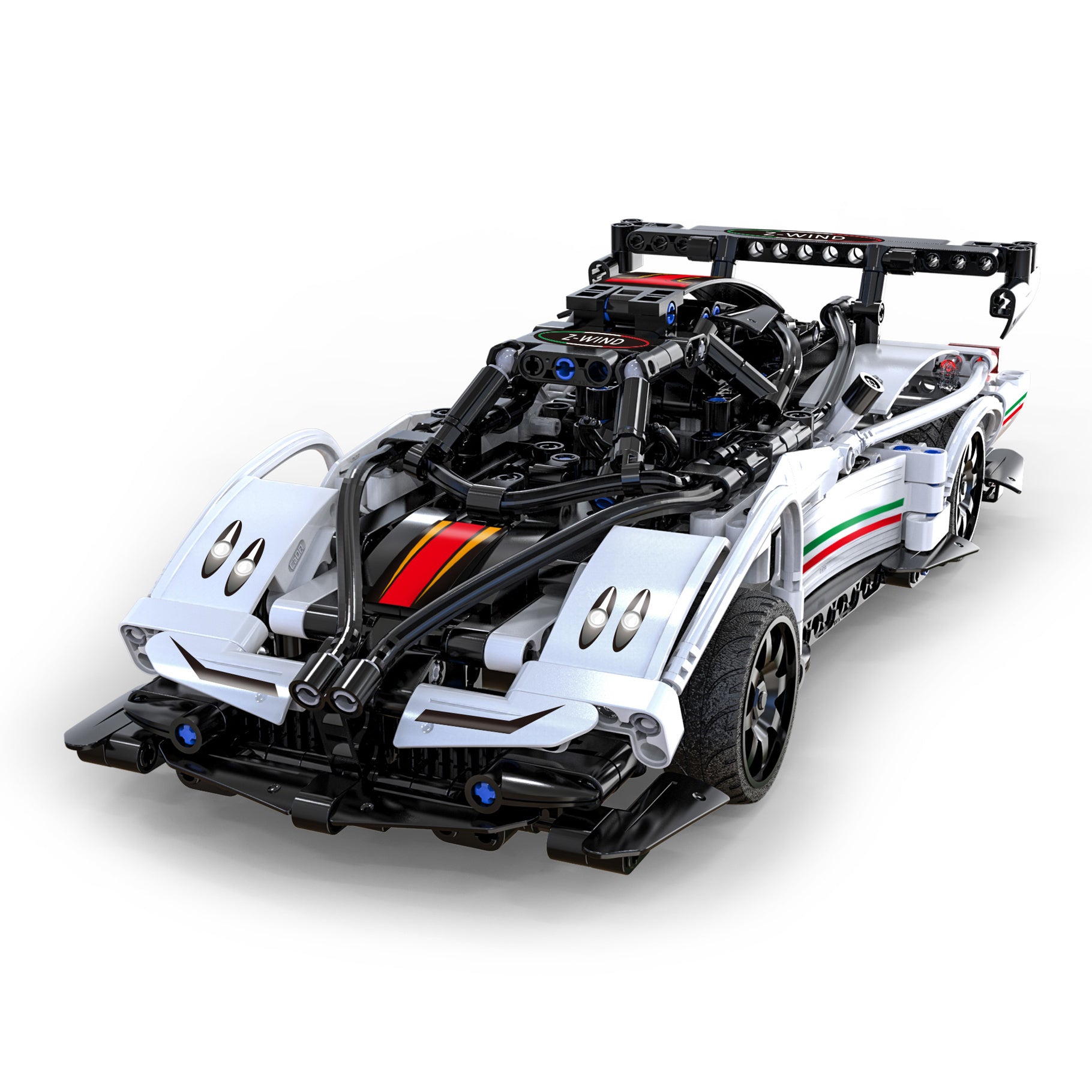 CaDA 1:14 Z-Wind Super Car Dual Control RC Brick Model Kits