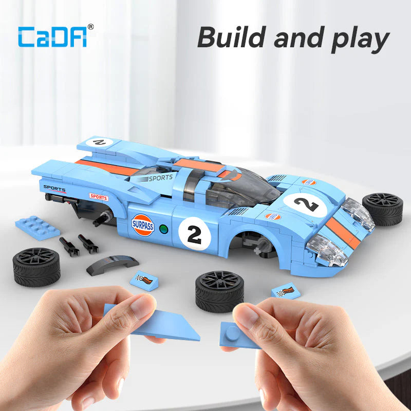 CaDA 1:20 Azure Storm Racing Car Dual Control RC Brick Model Kits, image 6