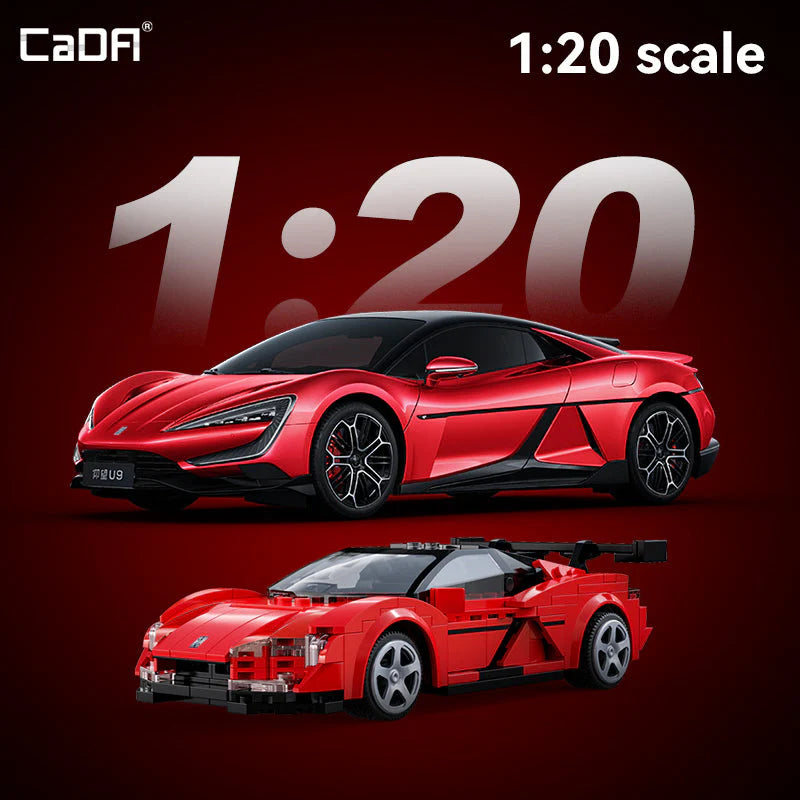 CaDA 1:20 BYD YangWang U9 Supercar Dual Control RC Brick Model Kits, image 6