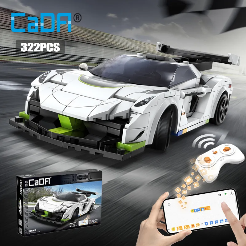 CaDA 1:20 Fantasma Racing Car Dual Control RC Brick Model Kits, image 5