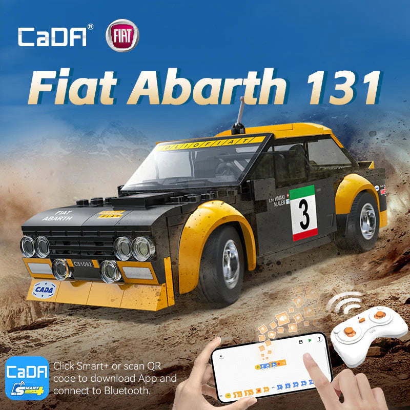 CaDA 1:20 Fiat Abarth 131 Car Dual Control RC Brick Model Kits, image 8