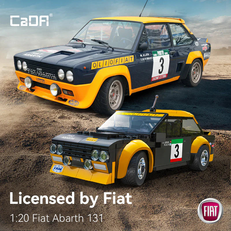 CaDA 1:20 Fiat Abarth 131 Car Dual Control RC Brick Model Kits, image 7