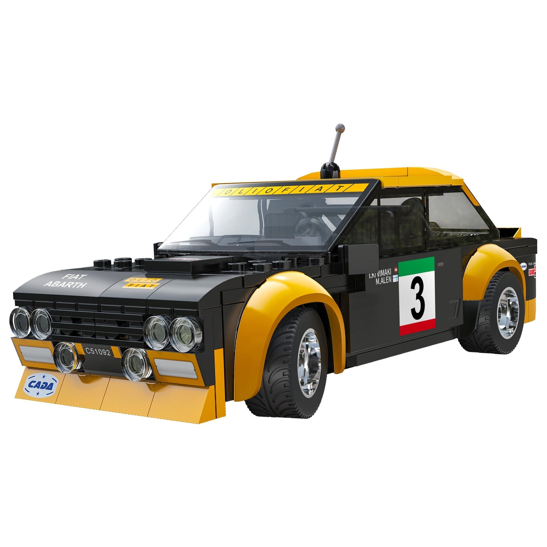 CaDA 1:20 Fiat Abarth 131 Car Dual Control RC Brick Model Kits
