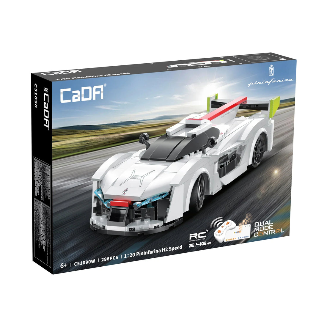 CaDA 1:20 Pininfarina H2 Speed Car Dual Control RC Brick Model Kits, image 7