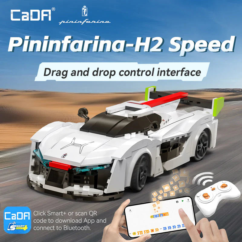 CaDA 1:20 Pininfarina H2 Speed Car Dual Control RC Brick Model Kits, image 4