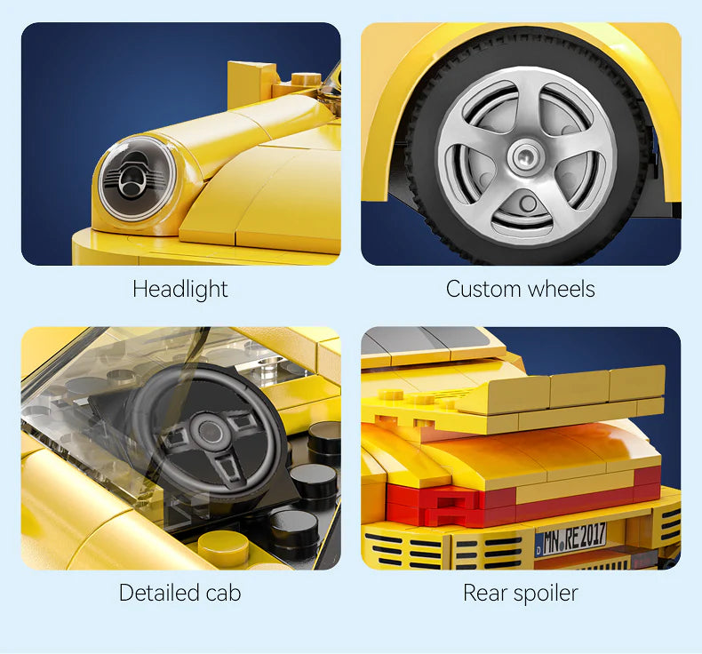 CaDA 1:20 RUF Yellowbird Car Dual Control RC Brick Model Kits, image 7