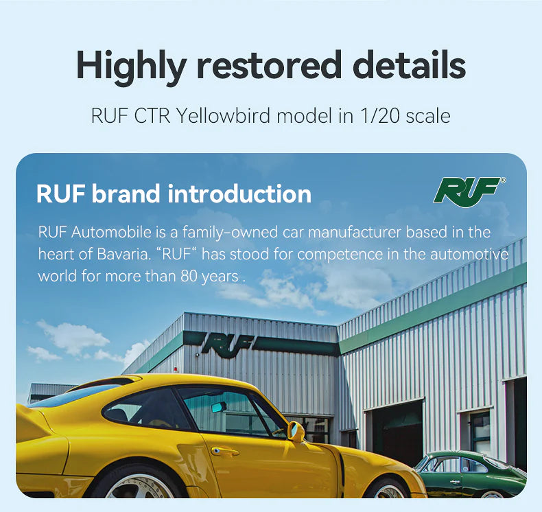 CaDA 1:20 RUF Yellowbird Car Dual Control RC Brick Model Kits, image 6