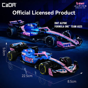 CaDA 1:24 Alpine F1 A525 Brick Model Kits showcasing BWT Alpine Formula One™ Team A525.