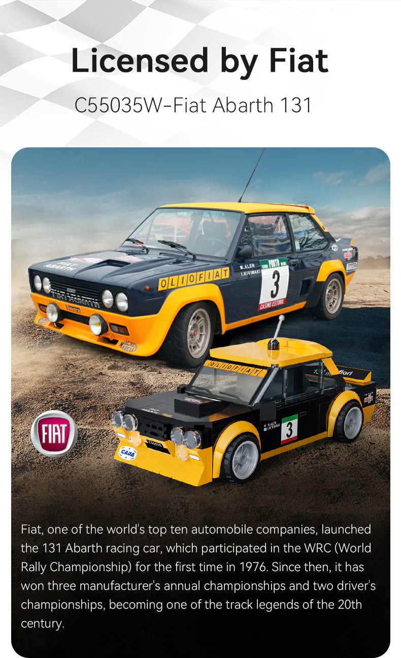 CaDA 1:24 Fiat 131 Abarth Car Brick Model Kits, image 3