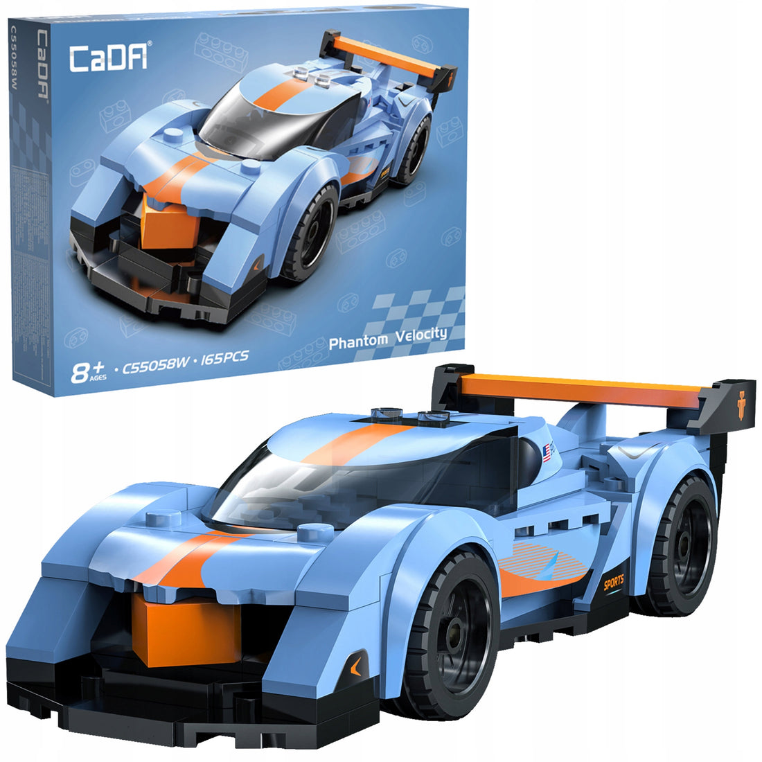 CaDA 1:32 Hyper Phantom Velocity Car Brick Model Kits, image 2