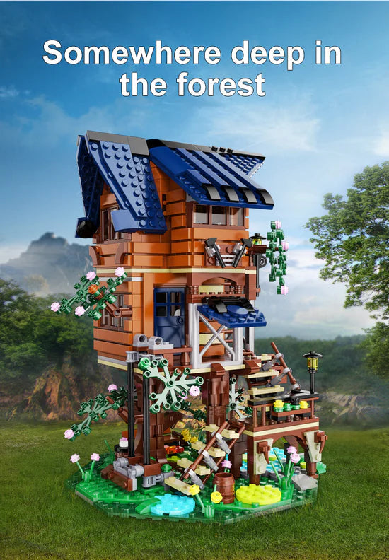 CaDA Four Season Story Tree Shack Brick Model Kits, image 2