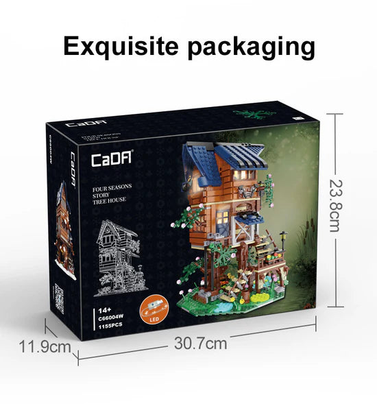 CaDA Four Season Story Tree Shack Brick Model Kits, image 4