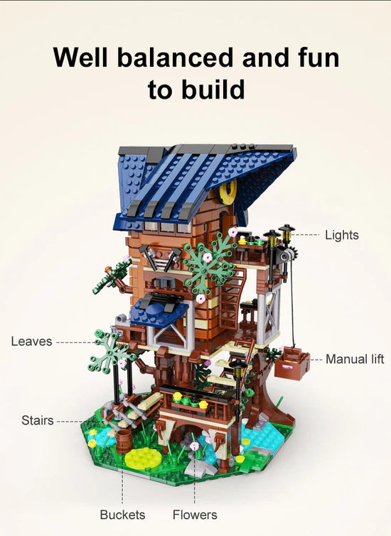 CaDA Four Season Story Tree Shack Brick Model Kits, image 8