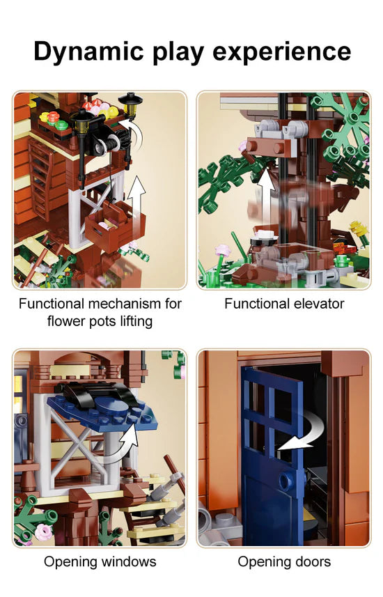 CaDA Four Season Story Tree Shack Brick Model Kits, image 12