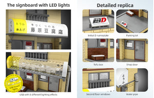 Detailed replica of a signboard with LED lights and various components.