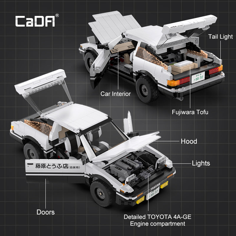 CaDA Initial D 1:12 Toyota Trueno AE86 Brick Car, image 8