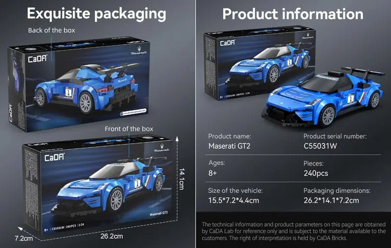 CaDA 1:24 Maserati GT2 Brick Car, image 7