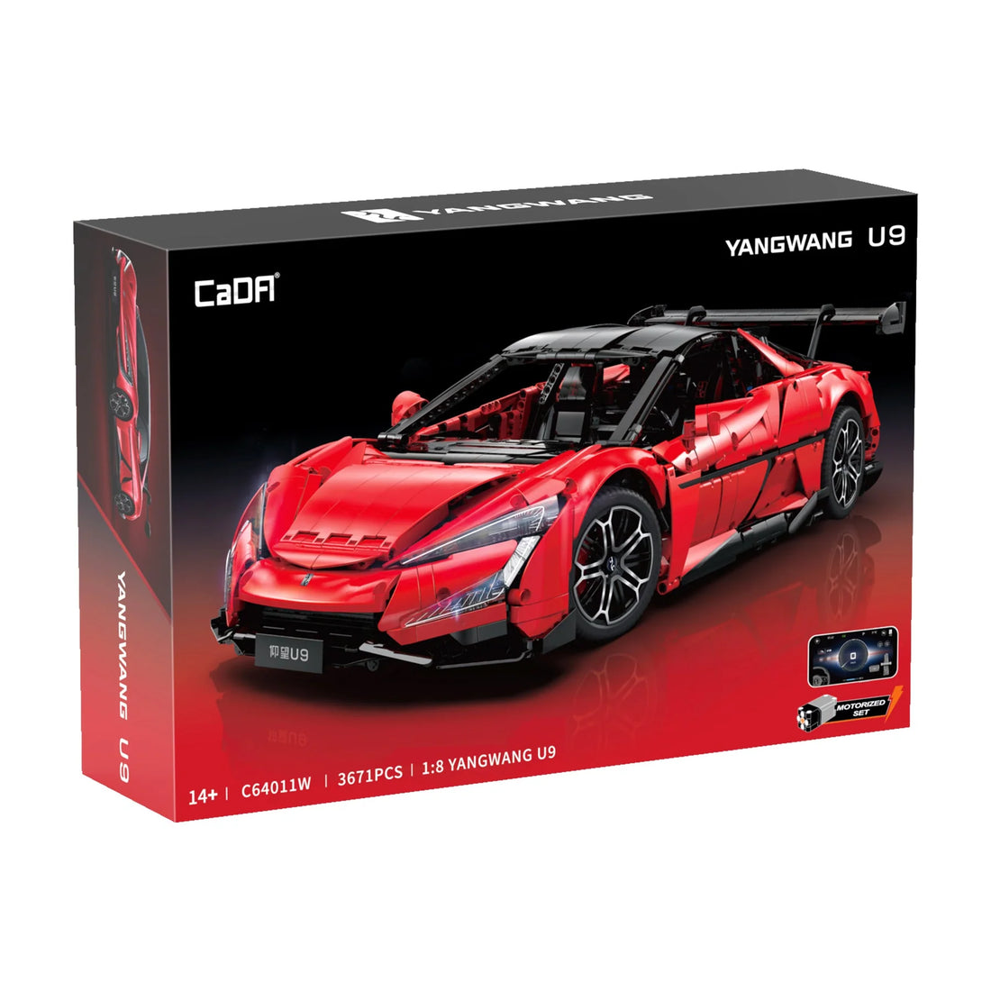 CaDA Master 1:8 BYD Yangwang U9 Supercar Brick Model Kits, image 6