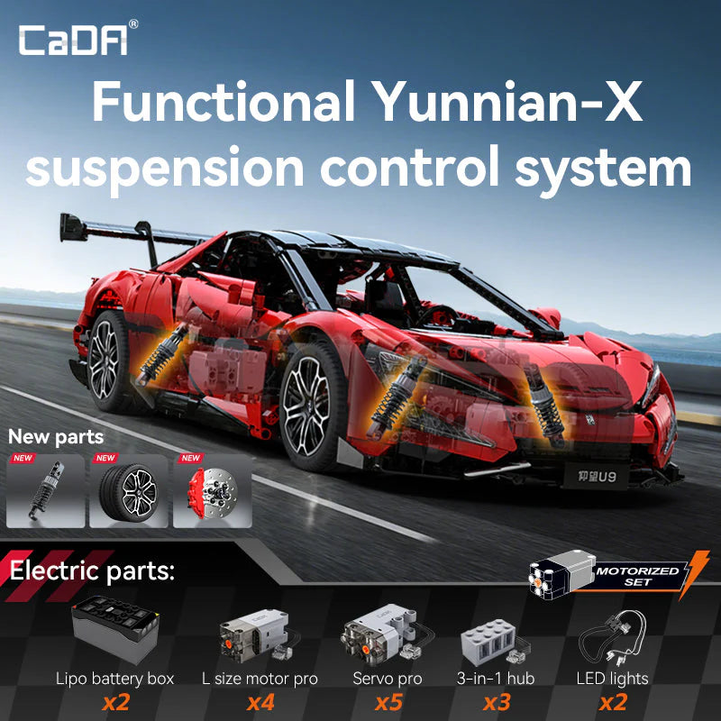 CaDA Master 1:8 BYD Yangwang U9 Supercar Brick Model Kits, image 10