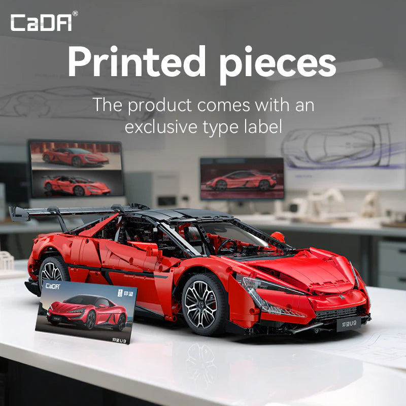 CaDA Master 1:8 BYD Yangwang U9 Supercar Brick Model Kits, image 9