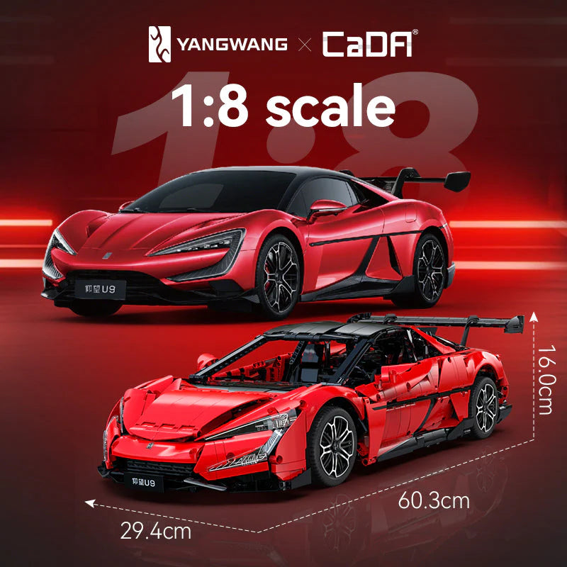 CaDA Master 1:8 BYD Yangwang U9 Supercar Brick Model Kits, image 7