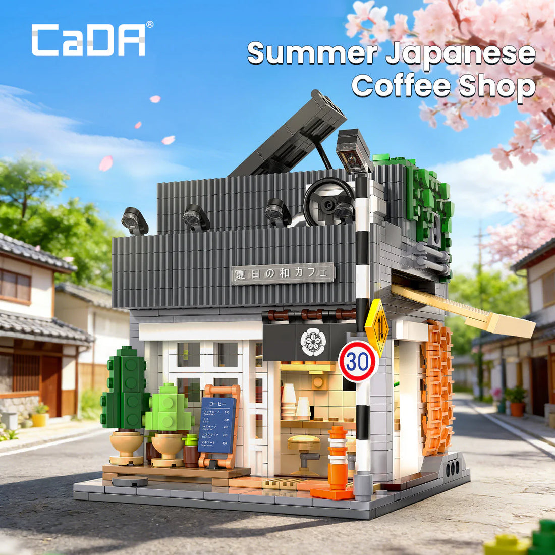 CaDA Summer Japanese Coffee Shop Brick Model Kits, image 7