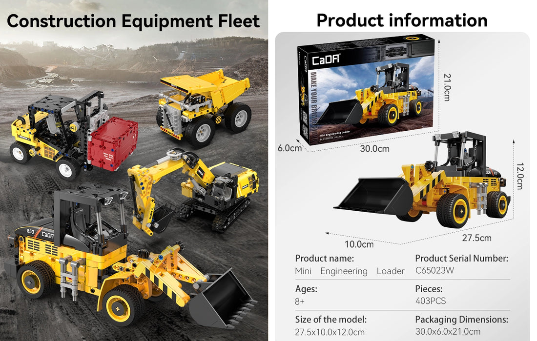 CaDA Wheel Loader Brick Model Kits, image 2