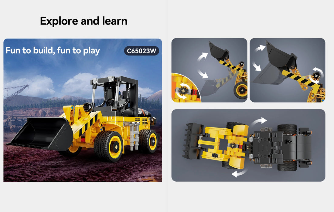 CaDA Wheel Loader Brick Model Kits, image 3