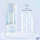 RosyPosy "Fall in" Collection Soft Gradient Gel Pen Set  (0.5mm & 0.38mm, 5 pcs/box)
