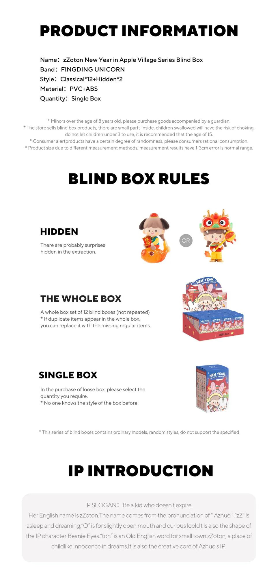 Finding Unicorn zZoton New Year In Apple Village Series Blind Box, image 4