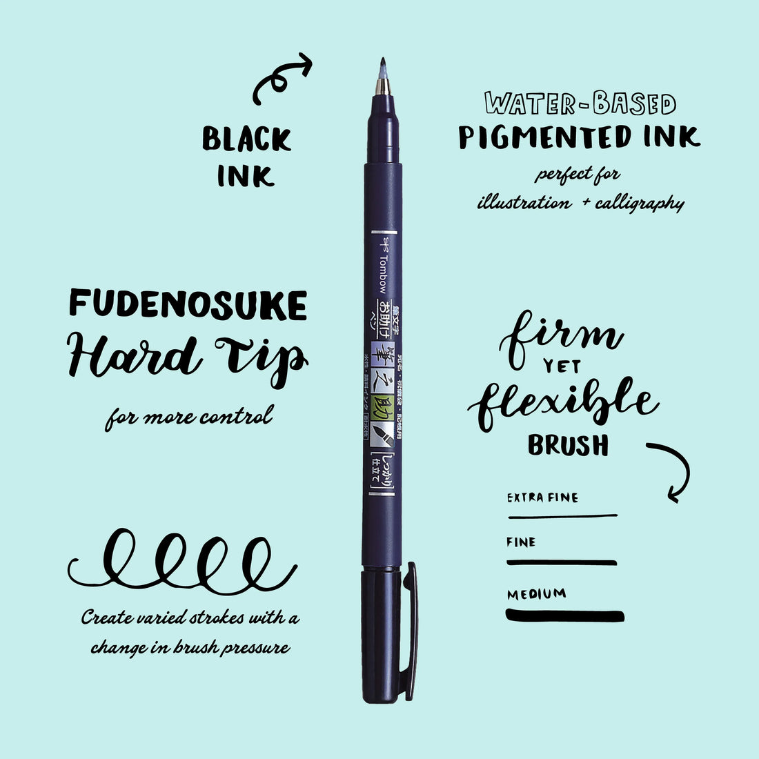 Tombow Fudenosuke Pigment Ink Brush Pen, image 14