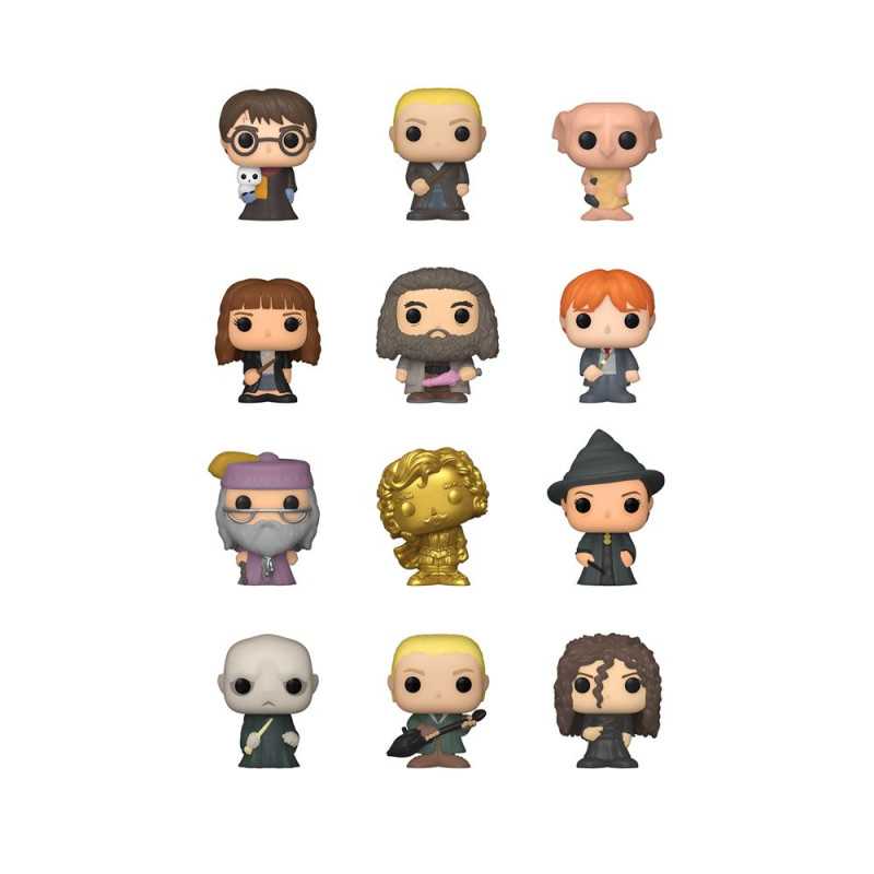 Collection of Harry Potter-themed figurines on a white background