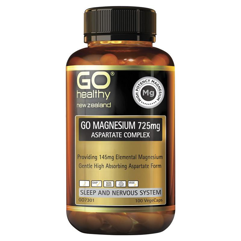 GO Healthy Go Magnesium 725mg Aspartate  Complex 100 Vege Capsules