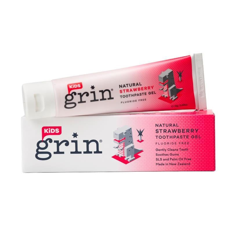 Grinrin Kids Strawberry Flavour Toothpaste Fluoride-Free 70g