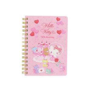 Pink notebook with Hello Kitty design on a white background
