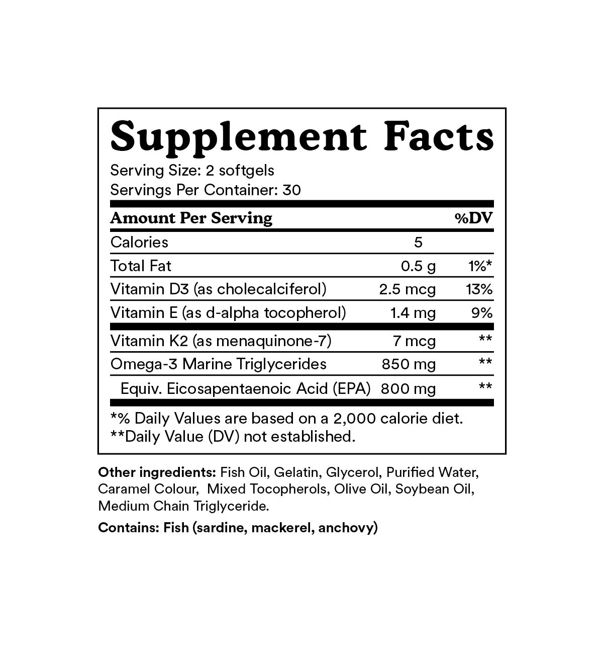MitoQ 92% EPA Omega-3 with Vit D3, K2 & E 60 Softgels