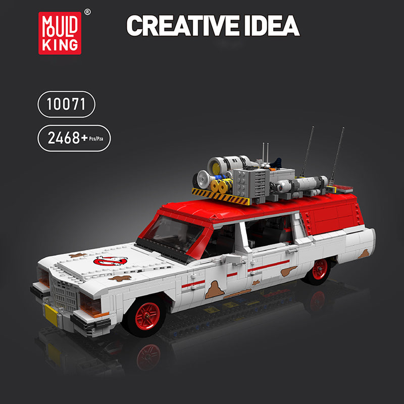 Toy vehicle model made from interlocking bricks with 'Mould King' branding and product number 10071.
