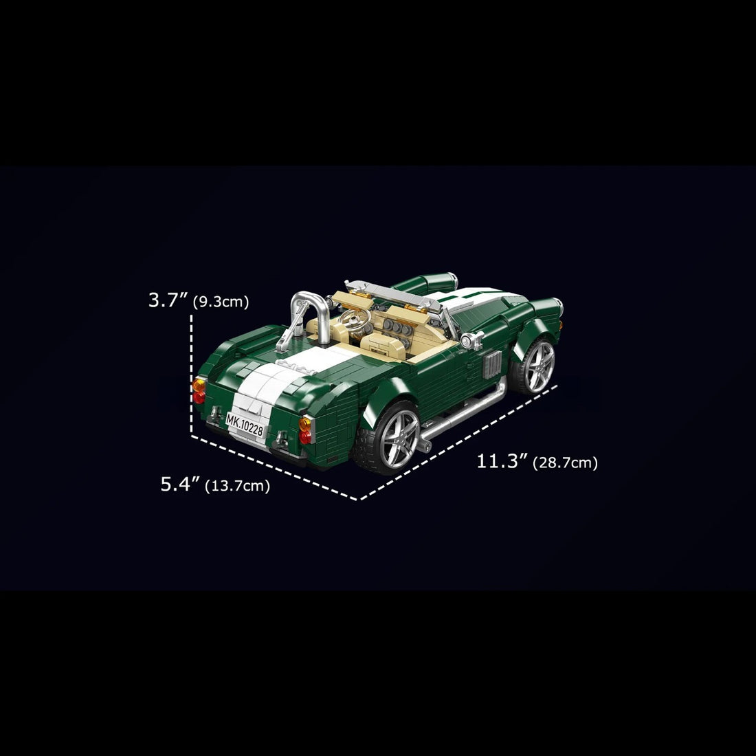 Mould King 10228 Classic Cobra Roadster Model Car Building Set, image 3
