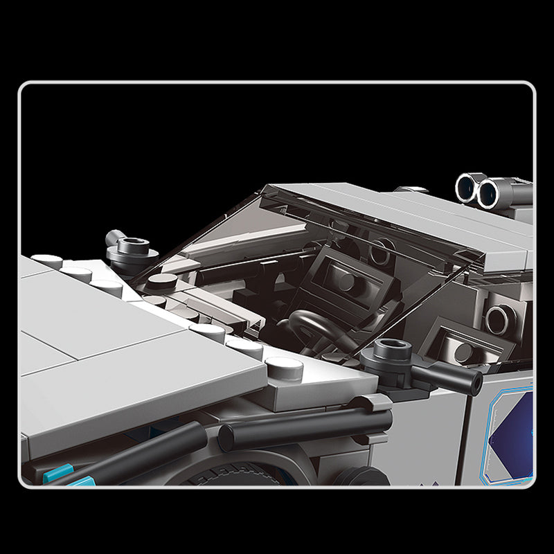 Close-up of a mechanical model with intricate details on a black background